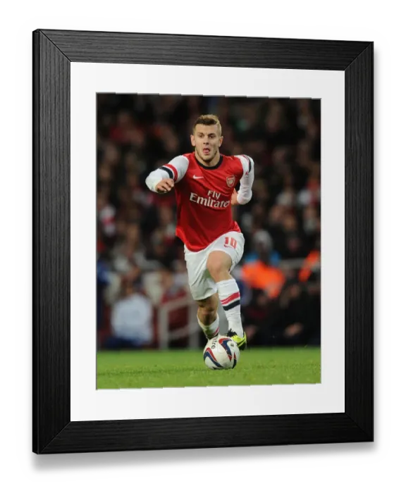Framed Print : Jack Wilshere in Action: Arsenal vs. Chelsea, Capital One Cup 2013-14