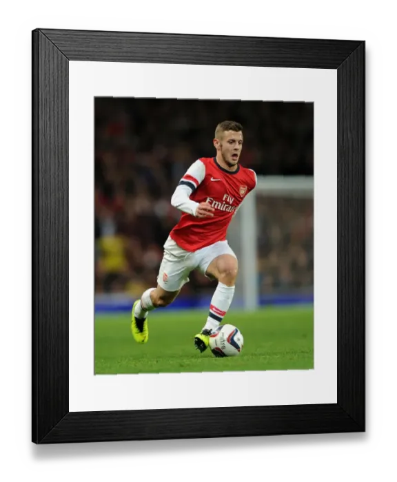 Framed Print : Jack Wilshere in Action: Arsenal vs Chelsea, Capital One Cup 2013-14