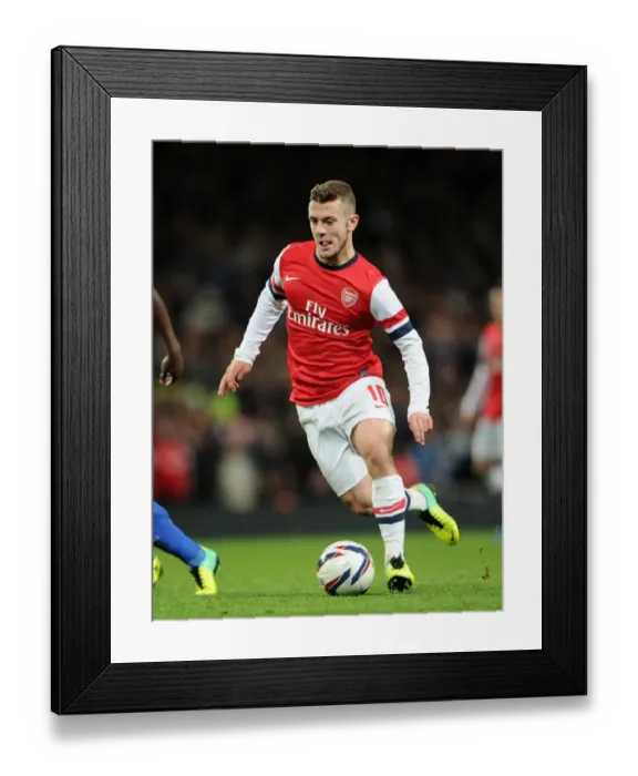 Framed Print : Jack Wilshere's Unwavering Determination: Arsenal's Battle Against Chelsea in the Capital One Cup Framed Print : Jack Wilshere's Unwavering Determination: Arsenal's Battle Against Chelsea in the Capital One Cup