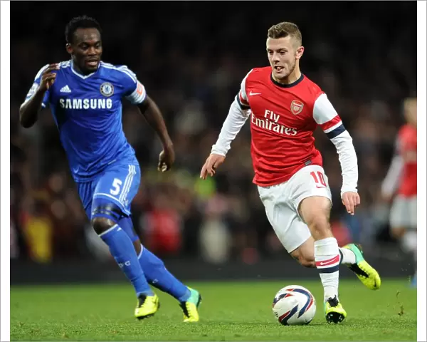 Jack Wilshere (Arsenal) Michael Essien (Chelsea). Arsenal 0: 2 Chelsea. Capital One Cup 4th Round