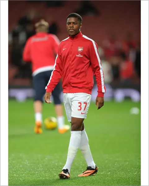 Chuba Akpom (Arsenal) before the match. Arsenal 2: 0 Liverpool. Barclays Premier League