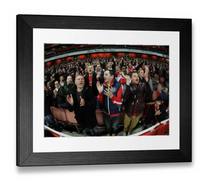 Framed Print : Arsenal vs. Liverpool: Passionate Fans at Emirates Stadium, Premier League 2013-14
