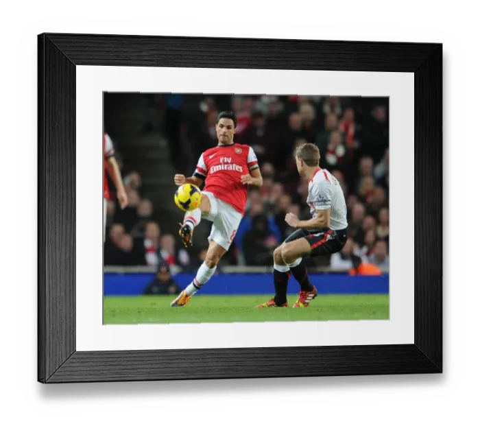 Framed Print : Mikel Arteta (Arsenal) Steven Gerrard (Liverpool). Arsenal 2: 0 Liverpool. Barclays Premier League