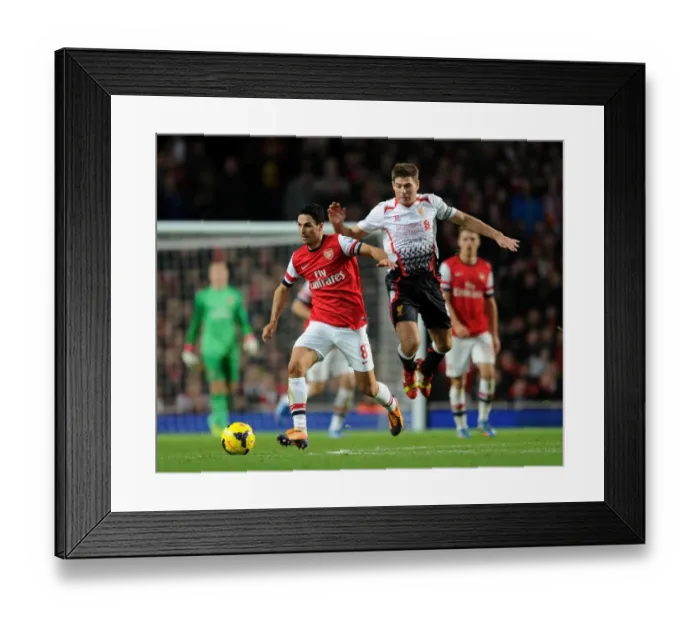 Framed Print : Mikel Arteta vs. Steven Gerrard: Clash of the Titans - Arsenal v Liverpool, Premier League, 2013 Framed Print : Mikel Arteta vs. Steven Gerrard: Clash of the Titans - Arsenal v Liverpool, Premier League, 2013