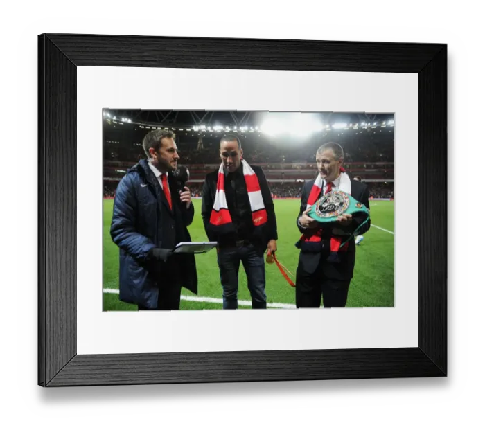 Framed Print : Arsenal vs. Liverpool: A Football Rivalry with Boxing Stars Framed Print : Arsenal vs. Liverpool: A Football Rivalry with Boxing Stars