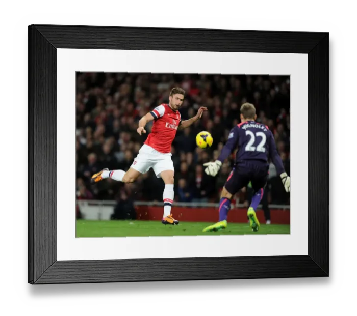 Framed Print : Clash at the Emirates: Giroud vs. Mignolet - Arsenal vs. Liverpool, Premier League 2013-14 Framed Print : Clash at the Emirates: Giroud vs. Mignolet - Arsenal vs. Liverpool, Premier League 2013-14