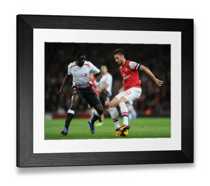 Framed Print : Arsenal vs. Liverpool: A Battle of Gioud and Toure (2013-14)