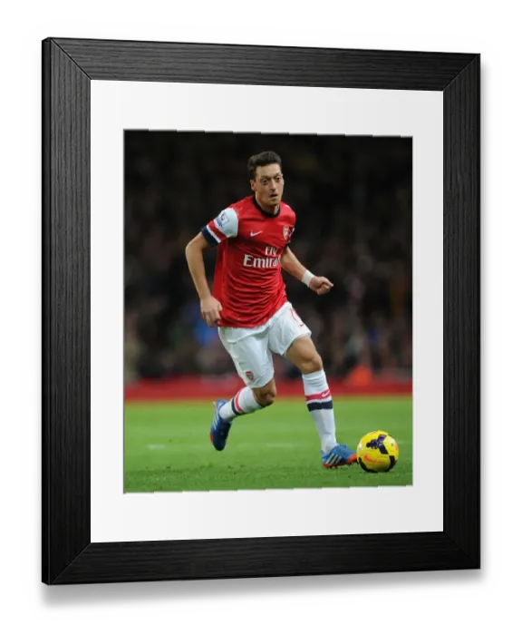 Framed Print : Mesut Ozil in Action: Arsenal vs. Liverpool, Premier League 2013-14
