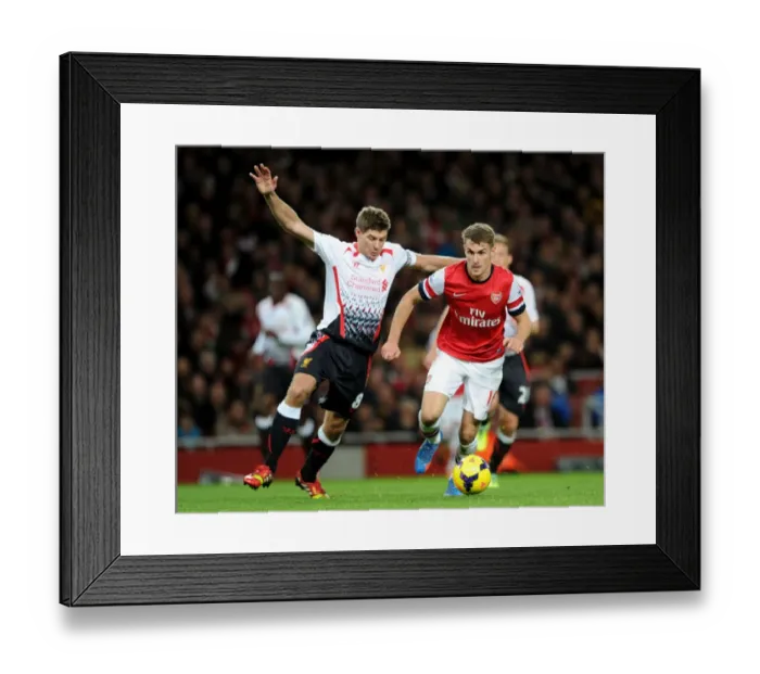 Framed Print : Ramsey vs. Gerrard: Intense Rivalry on the Arsenal-Liverpool Field, 2013-14