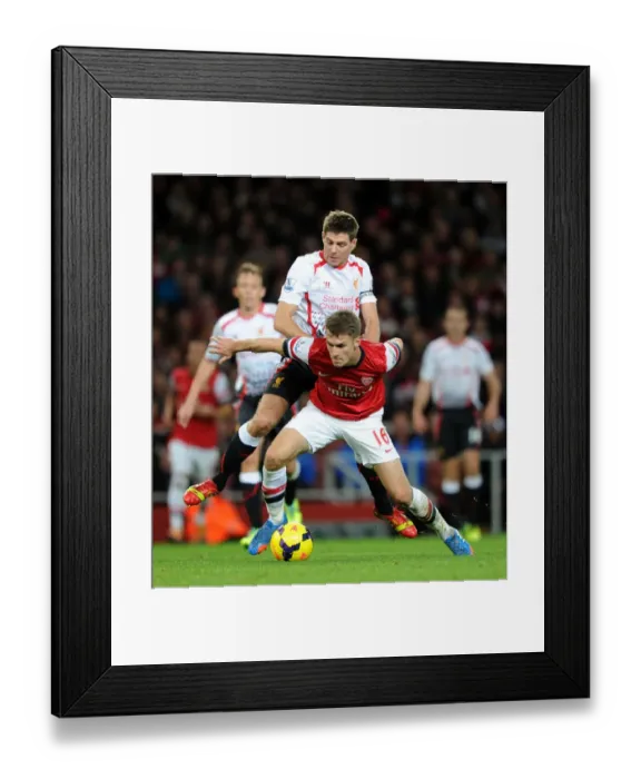 Framed Print : Ramsey vs. Gerrard: Intense Battle at the Emirates, Arsenal vs. Liverpool (2013-14)