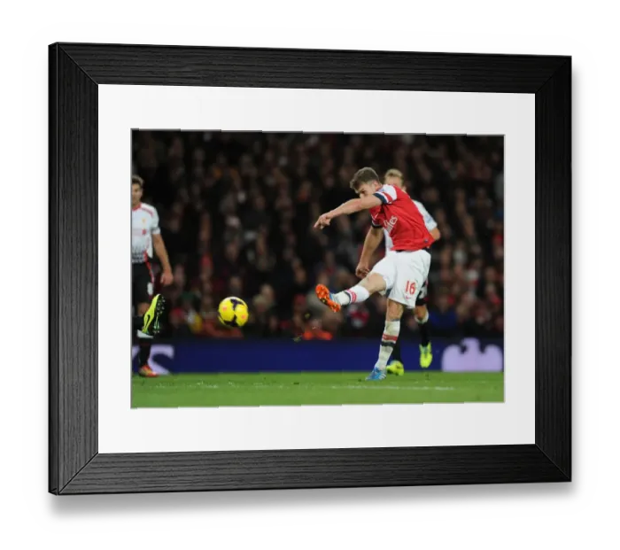 Framed Print : Aaron Ramsey Scores the Second Goal: Arsenal vs. Liverpool, Premier League 2013-14 Framed Print : Aaron Ramsey Scores the Second Goal: Arsenal vs. Liverpool, Premier League 2013-14