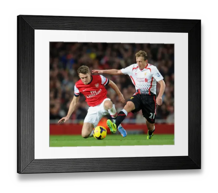 Framed Print : Clash of Midfield Titans: Ramsey vs. Lucas (Arsenal vs. Liverpool, 2013-14)