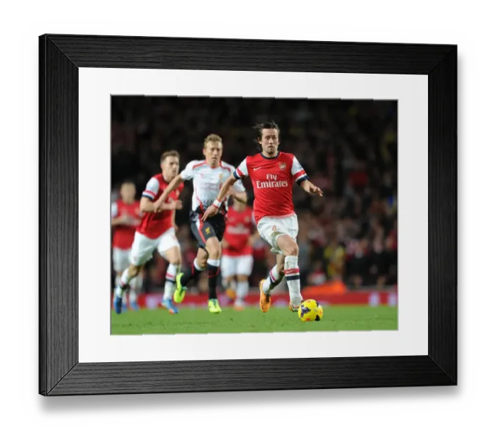 Framed Print : Arsenal's Tomas Rosicky Scores in 2:0 Victory over Liverpool, Barclays Premier League, Emirates Stadium (2013)