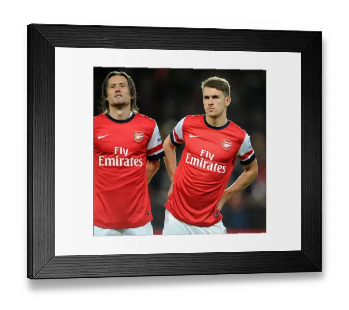 Framed Print : Arsenal's Rosicky and Ramsey in Action against Liverpool (2013-14)