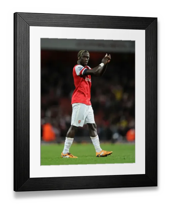 Framed Print : Bacary Sagna Celebrates at the Final Whistle: Arsenal vs. Liverpool, Premier League 2013-14