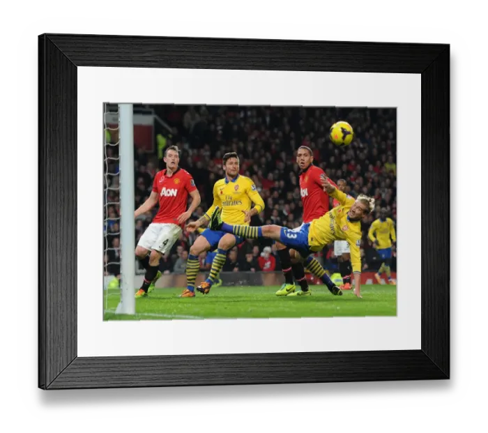 Framed Print : Manchester United vs Arsenal: A Battle at Old Trafford - Giroud, Bendtner, Jones, and Smalling Framed Print : Manchester United vs Arsenal: A Battle at Old Trafford - Giroud, Bendtner, Jones, and Smalling