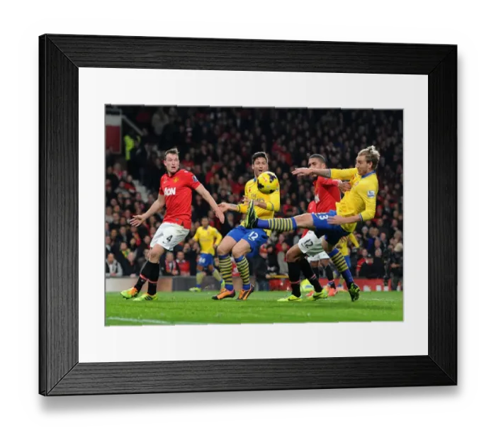 Framed Print : Manchester United vs Arsenal: A Battle of Defensive Wits - Giroud, Bendtner, Jones, and Smalling Framed Print : Manchester United vs Arsenal: A Battle of Defensive Wits - Giroud, Bendtner, Jones, and Smalling