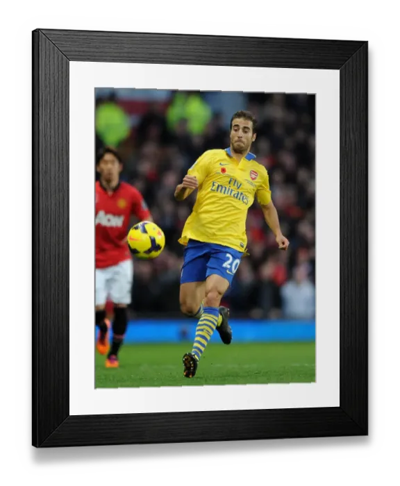 Framed Print : Flamini Fights On: Arsenal vs Manchester United, Premier League 2013-14