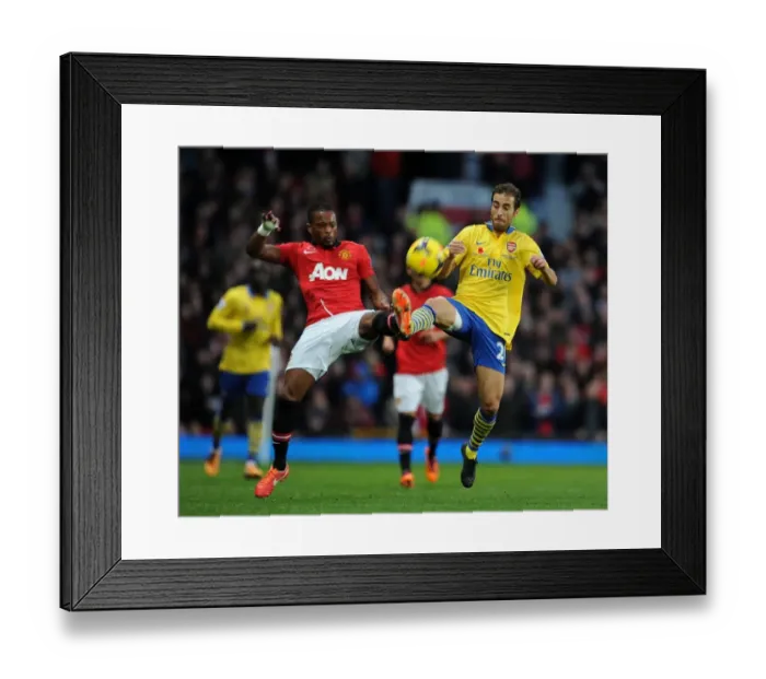 Framed Print : Flamini vs. Evra: Clash of the Titans - Manchester United vs. Arsenal, Premier League 2013-14