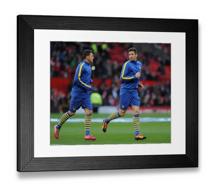 Framed Print : Ozil and Giroud: Pre-Match Chat Between Arsenal Stars at Old Trafford (Manchester United vs Arsenal, 2013-14) Framed Print : Ozil and Giroud: Pre-Match Chat Between Arsenal Stars at Old Trafford (Manchester United vs Arsenal, 2013-14)