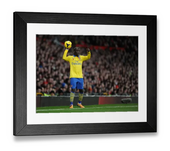 Framed Print : Bacary Sagna in Action: Manchester United vs Arsenal, Premier League 2013-14