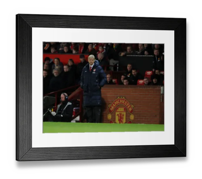 Framed Print : Arsene Wenger at Old Trafford: Manchester United vs. Arsenal (Premier League 2013-14)