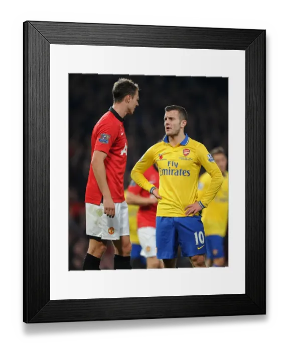 Framed Print : Wilshere and Evans: A Moment of Respite Amidst Manchester United vs. Arsenal Rivalry (2013-14) Framed Print : Wilshere and Evans: A Moment of Respite Amidst Manchester United vs. Arsenal Rivalry (2013-14)