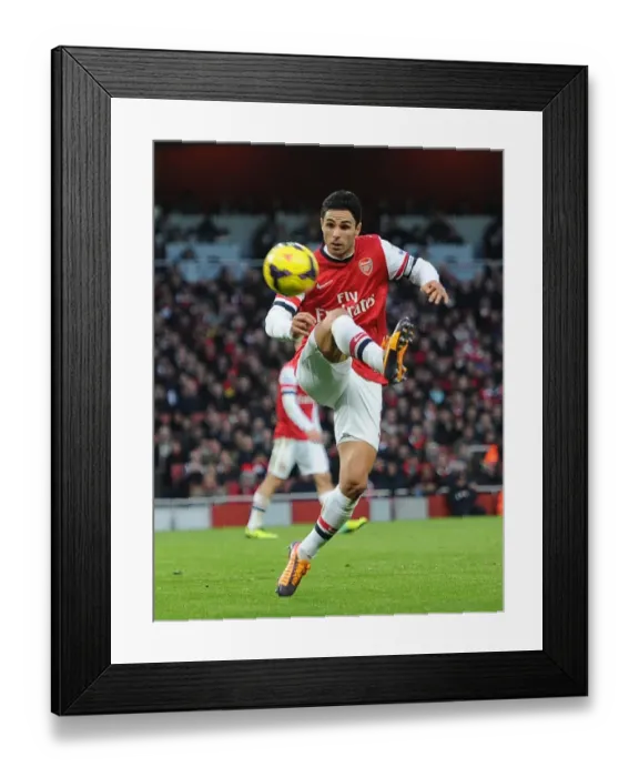Framed Print : Mikel Arteta Leads Arsenal Against Southampton (2013-14) Framed Print : Mikel Arteta Leads Arsenal Against Southampton (2013-14)