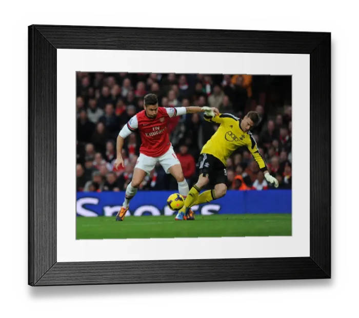 Framed Print : Giroud's Dramatic Goal: Arsenal vs. Southampton, 2013-14 Premier League
