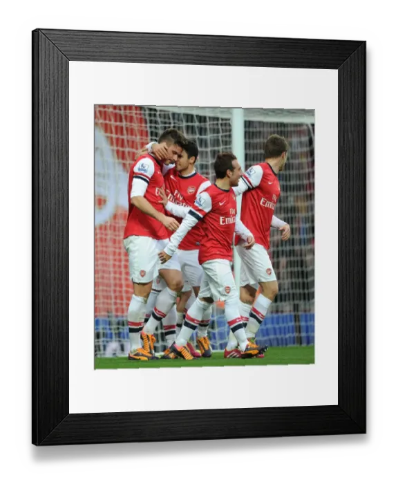 Framed Print : Giroud and Arteta: Celebrating Arsenal's First Goal vs Southampton (2013-14) Framed Print : Giroud and Arteta: Celebrating Arsenal's First Goal vs Southampton (2013-14)