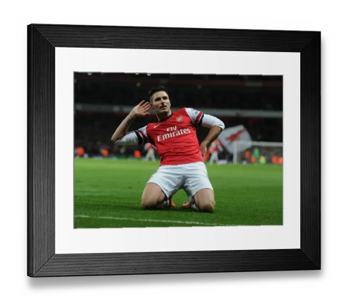 Framed Print : Arsenal's Olivier Giroud Scores Second Goal vs Southampton (2013-14) Framed Print : Arsenal's Olivier Giroud Scores Second Goal vs Southampton (2013-14)