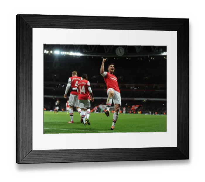 Framed Print : Olivier Giroud's Brace: Arsenal's Victory Over Southampton (2013-14) Framed Print : Olivier Giroud's Brace: Arsenal's Victory Over Southampton (2013-14)