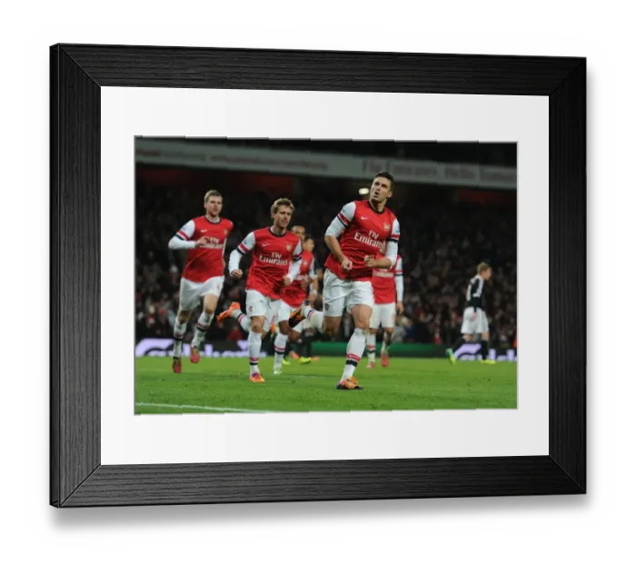 Framed Print : Giroud's Brace: Arsenal's Triumph Over Southampton in the 2013-14 Premier League