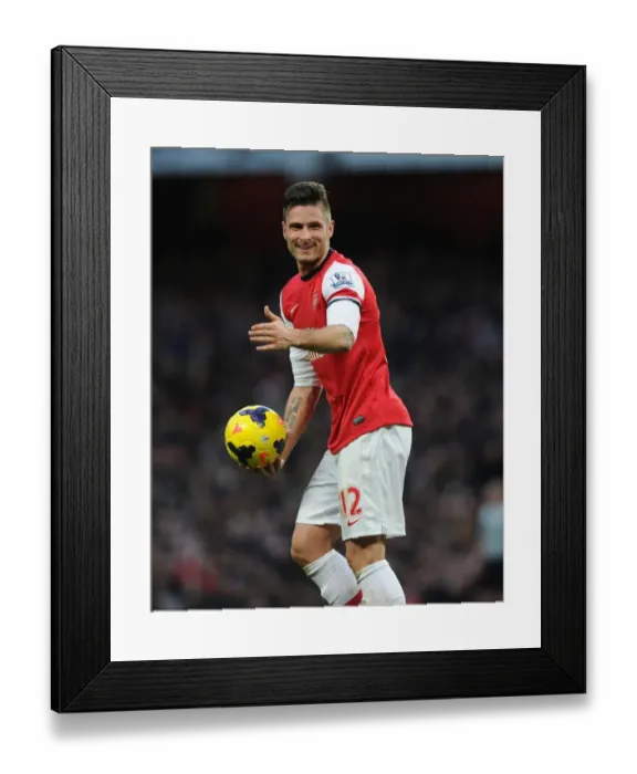 Framed Print : LONDON, ENGLAND - NOVEMBER 23: Olivier Giroud of Arsenal during the match at Emirates Stadium on November 23
