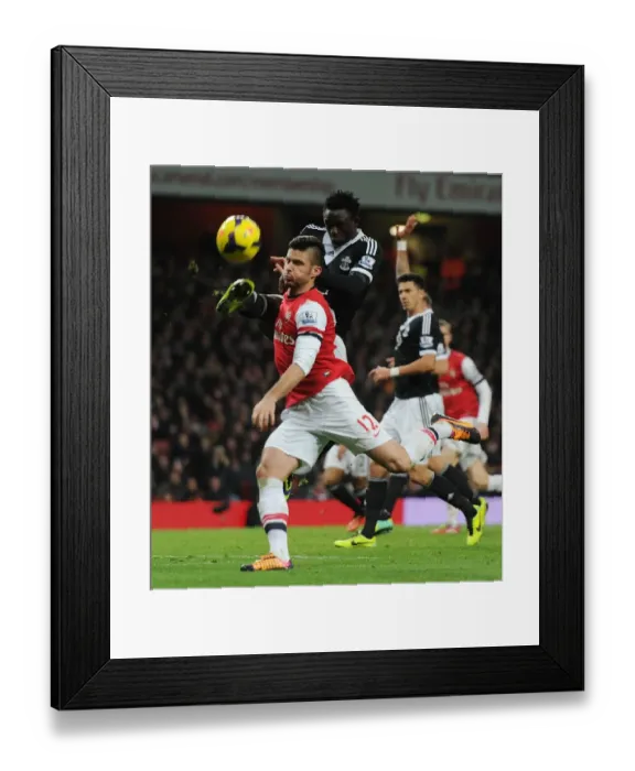 Framed Print : Clash at the Emirates: Giroud vs. Wanyama, Arsenal vs. Southampton (2013-14)