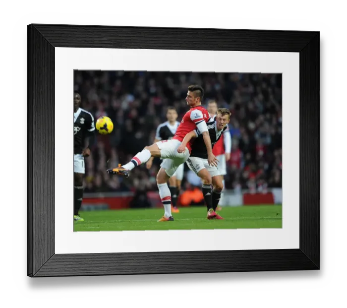 Framed Print : Olivier Giroud (Arsenal) James Ward-Prowse (Southampton). Arsenal 2: 0 Southampton Framed Print : Olivier Giroud (Arsenal) James Ward-Prowse (Southampton). Arsenal 2: 0 Southampton