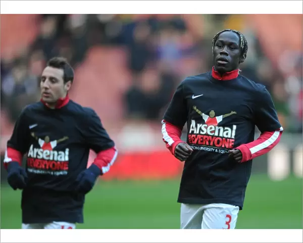 Bacary Sagna (Arsenal) in his Arsenal for Everyone t shirt. Arsenal 2: 0 Southampton