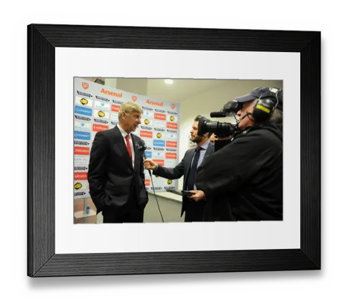 Framed Print : Arsene Wenger: Arsenal Manager's Pre-Match Interview vs Southampton (2013-14) Framed Print : Arsene Wenger: Arsenal Manager's Pre-Match Interview vs Southampton (2013-14)