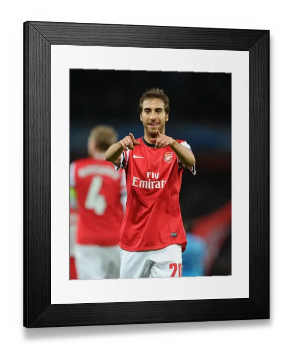Framed Print : Arsenal's Mathieu Flamini in Action against Olympique de Marseille, UEFA Champions League (2013)