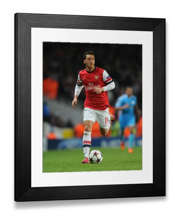 Framed Print : Mesut Ozil in Action: Arsenal vs. Marseille, UEFA Champions League (2013-14)