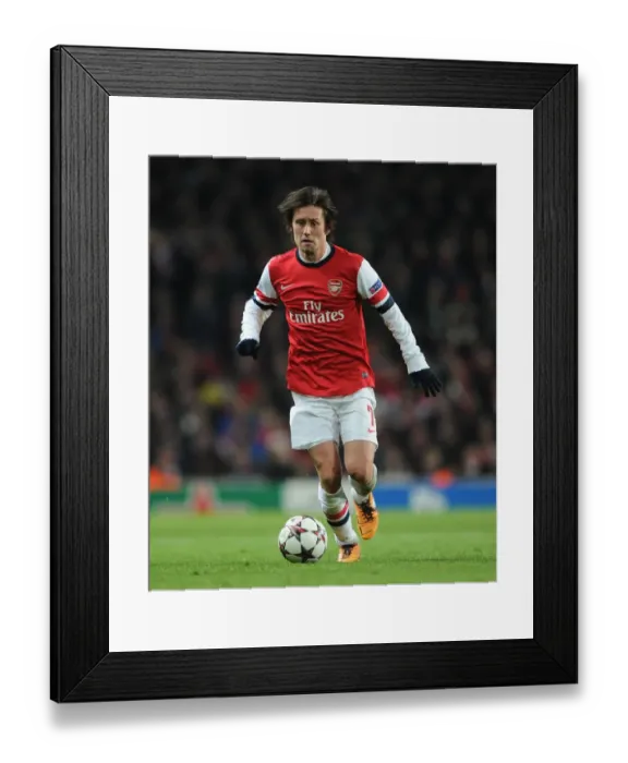 Framed Print : Tomas Rosicky in Action: Arsenal vs Olympique de Marseille, UEFA Champions League (2013)