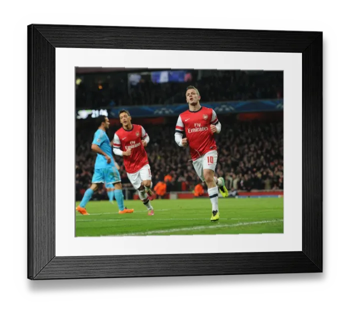 Framed Print : Jack Wilshere's Brace: Arsenal vs. Olympique de Marseille, UEFA Champions League, 2013