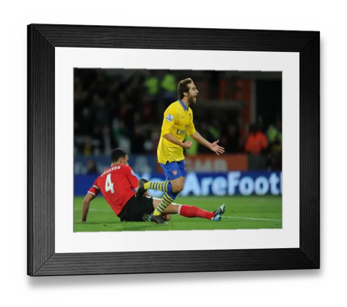 Framed Print : Mathieu Flamini Scores Arsenal's Second Goal Against Cardiff City (2013-14) Framed Print : Mathieu Flamini Scores Arsenal's Second Goal Against Cardiff City (2013-14)