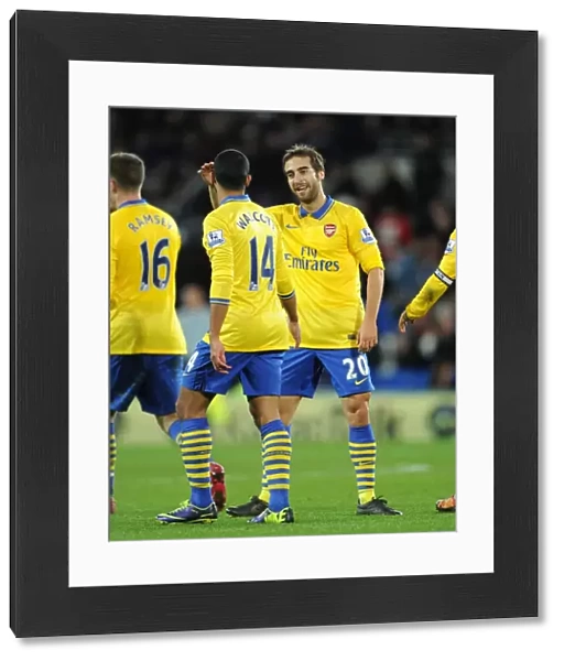 Mathieu Flamini and Theo Walcott (Arsenal). Cardiff City 0: 3 Arsenal. Barclays Premier League