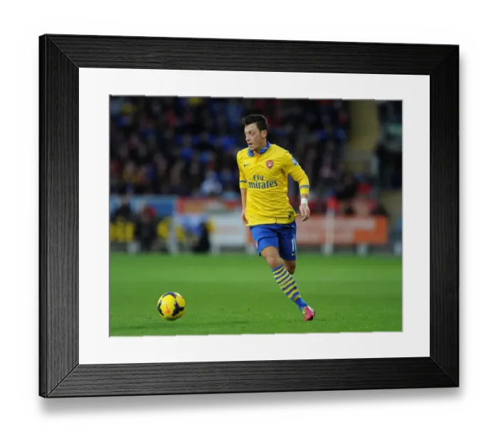 Framed Print : Mesut Ozil in Action: Cardiff City vs. Arsenal, Premier League 2013-14