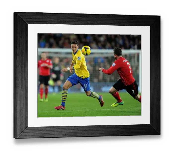 Framed Print : Mesut Ozil's Magic: Outsmarting Andrew Taylor in the Arsenal-Cardiff Showdown (2013-14 Premier League)