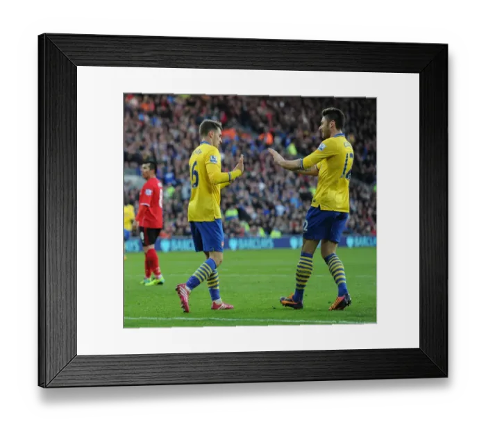 Framed Print : Ramsey and Giroud: A Goal Connection at Cardiff City (2013-14)