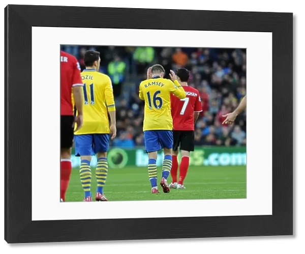 Aaron Ramsey celebrates scoring Arsenals 1st goal. Cardiff City 0: 3 Arsenal. Barclays