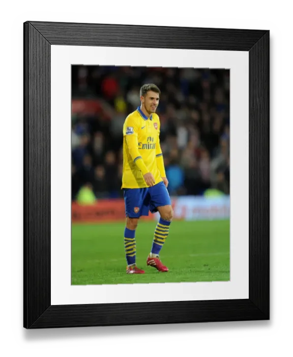 Framed Print : Aaron Ramsey in Action: Arsenal vs. Cardiff City, Premier League 2013-14