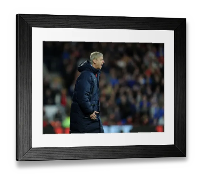 Framed Print : Arsene Wenger Leads Arsenal Against Cardiff City, 2013-14 Premier League